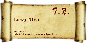 Turay Nina névjegykártya